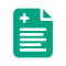 Icône verte représentant un document de bilan de santé ophtalmologique.